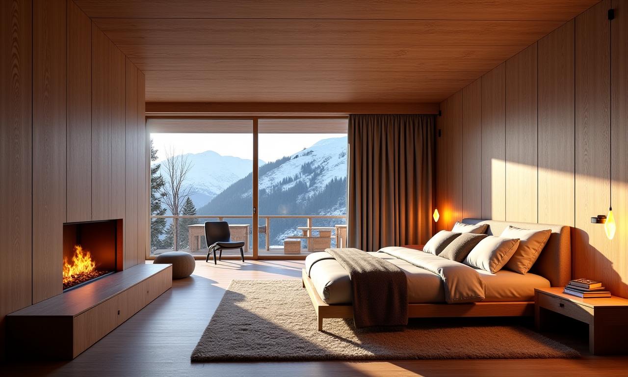 Innenansicht eines Chalets in Gstaad mit massgefertigten Holzelementen
